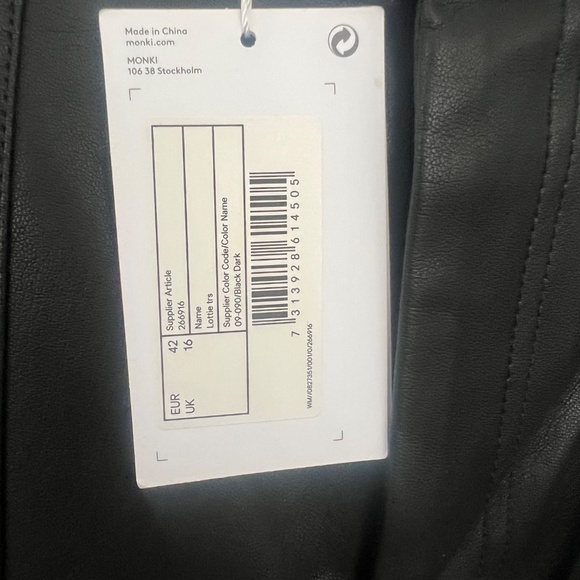 Brand new Faux Leather Black Monki ASOS Pants Seamed - Picture 7 of 7